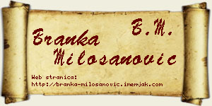 Branka Milošanović vizit kartica
